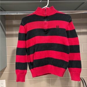 Kids Chaps Ralph Lauren Striped Knit Quarterzip Sweater Size M (10-12)